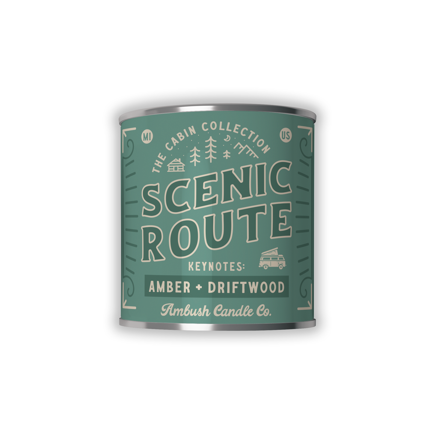 Scenic Route | Amber + Driftwood 8oz Soy Candle