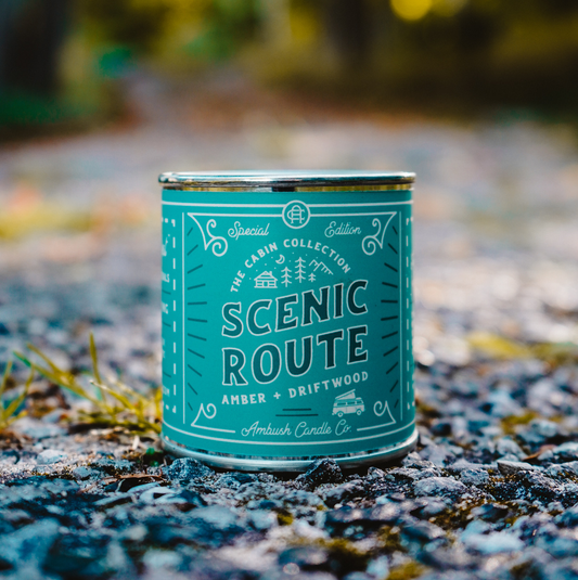 Scenic Route | Amber + Driftwood 8oz Soy Candle