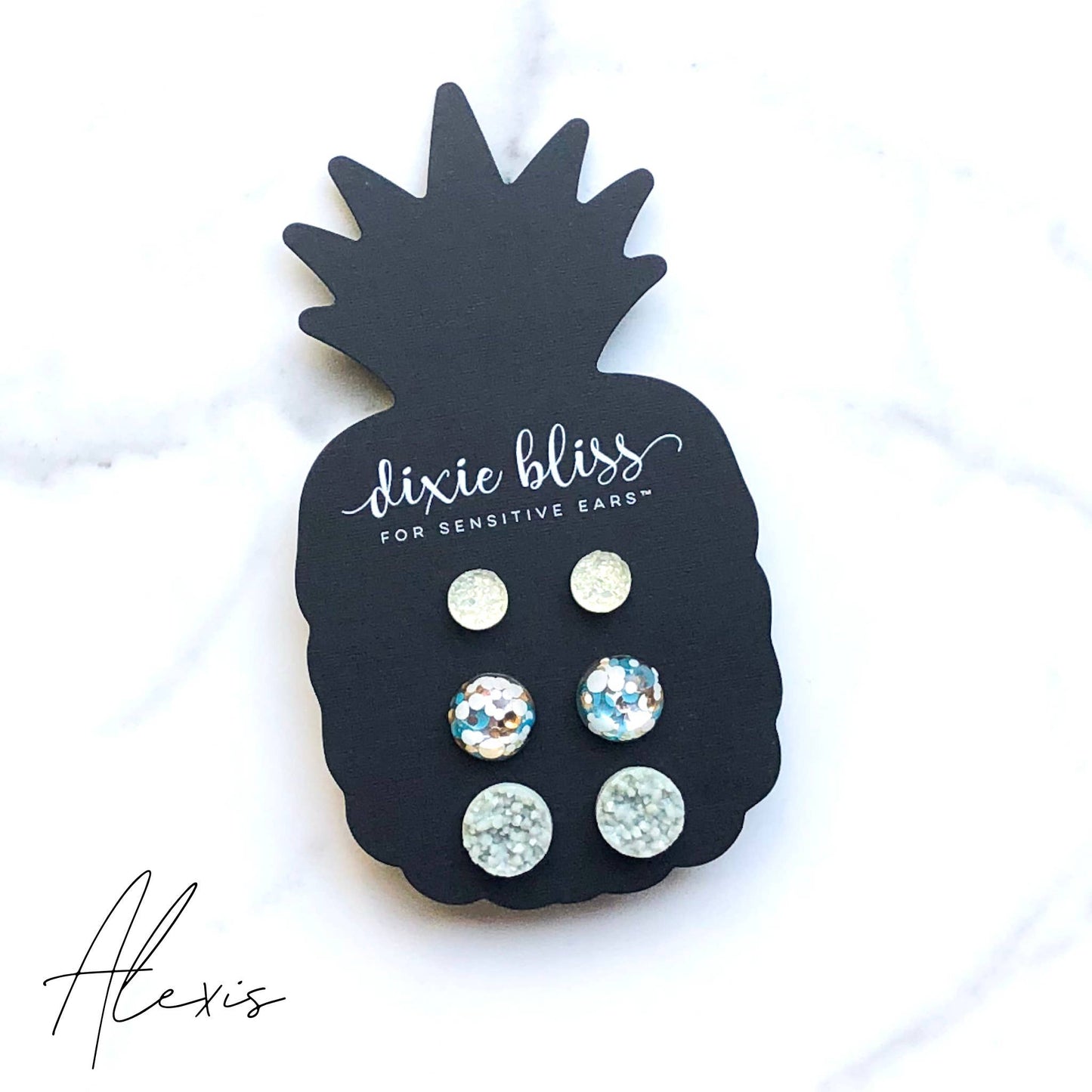 Alexis Aqua Confetti Stud Earrings