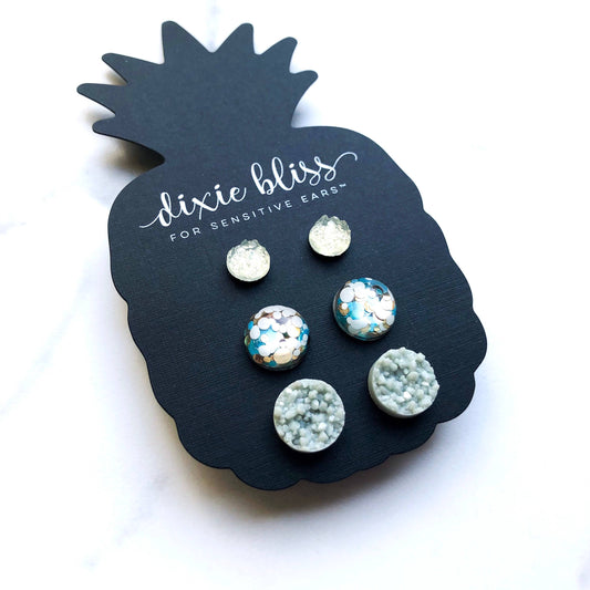 Alexis Aqua Confetti Stud Earrings