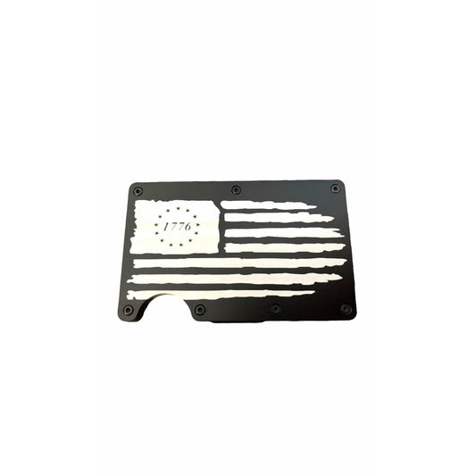 1776 American Flag Metal Wallet